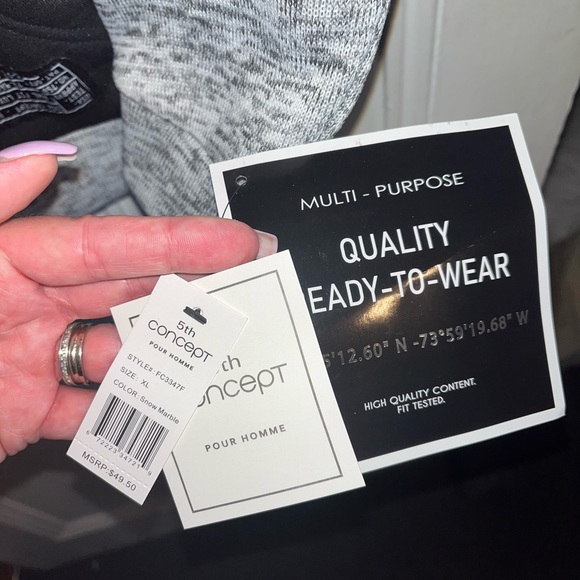 ๐ Mens fleece-lined, NWT, 5th concept zip front jacket - Picture 6 of 7